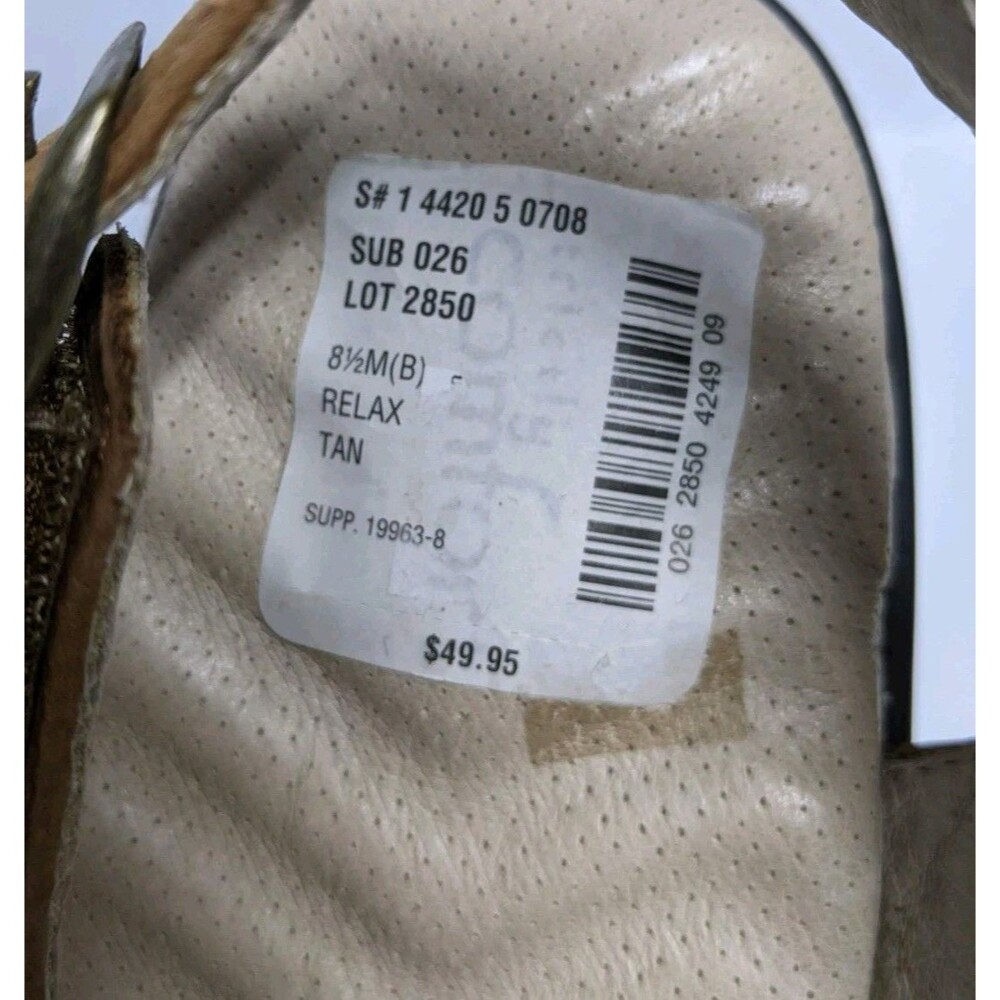 Strictly Comfort Sandals Women 8.5M Slingback Relax Tan Leather Buckles 8.5 M - Picture 14 of 15